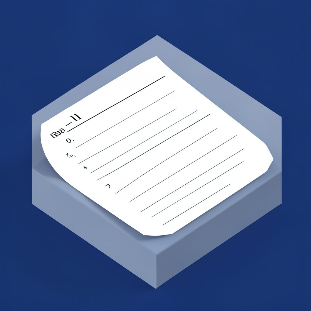 Isometric 3D render of a radicals worksheet page showing algebraic simplifications in crisp navy type on a white and golden-yellow background.